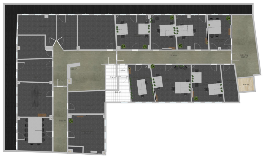 Grundriss Büro Fölsch-Block - Bürofläche im „Fölsch-Block“ in der Hamburger Innenstadt, zwischen Binnenalster und Rathaus